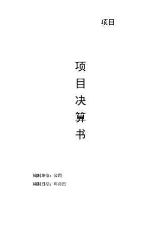 项目资金决算书模版