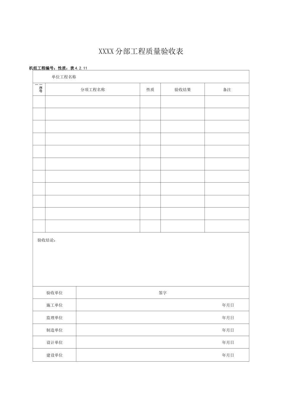 05燃机余热锅炉安装工程验收表格_第3页