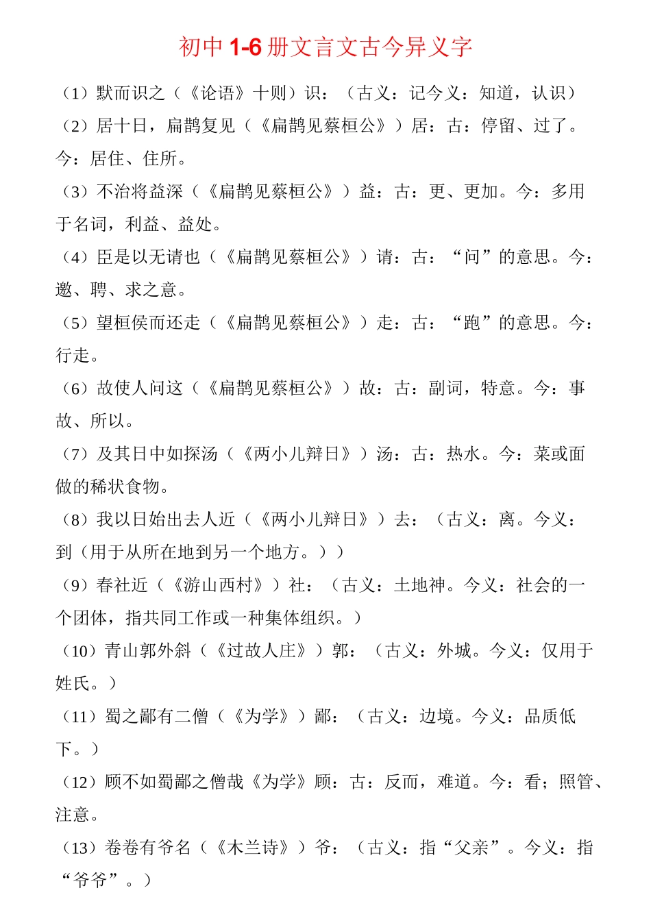 (完整版)初中文言文古今异义字_第1页