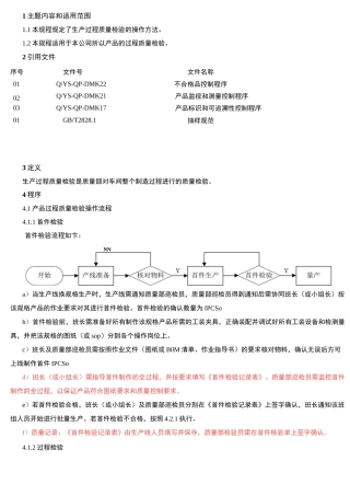 生产过程产品质量检验操作规程