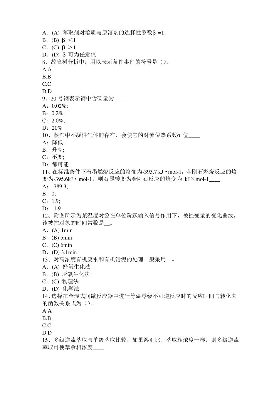2015年下半年辽宁化工工程师公共基础：加氢裂化考试题_第2页