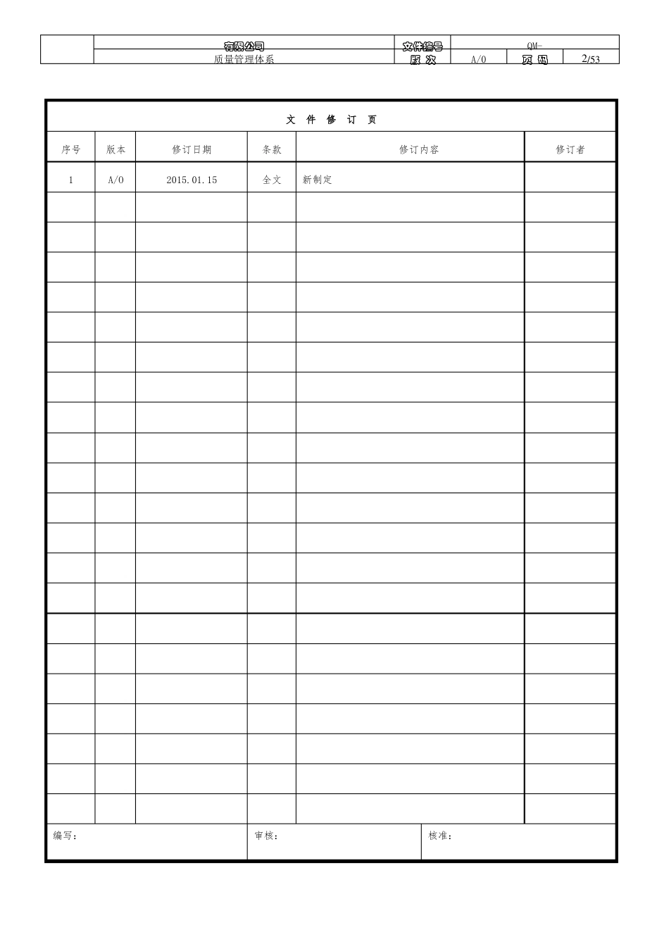 2015版9001质量管理体系手册_第2页