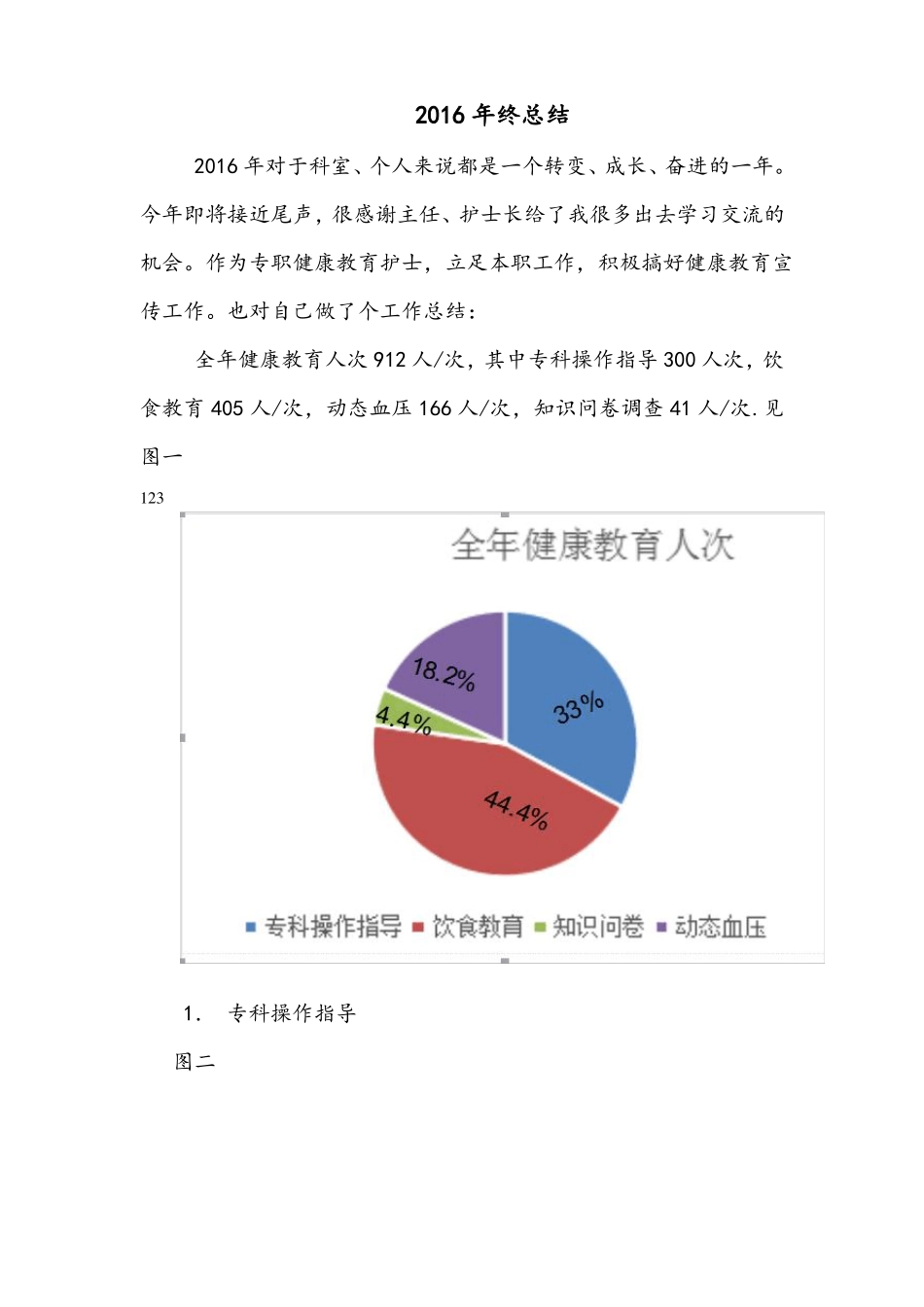 2016内分泌代谢科健康教育工作总结_第1页