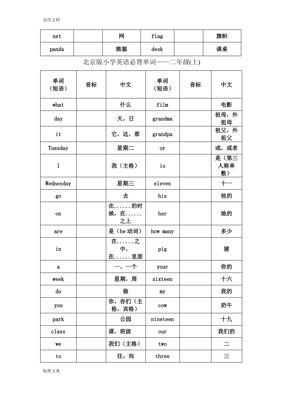 2016北京版6英语单词表_第3页