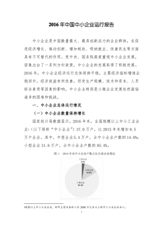 2016年中国中小企业运行报告