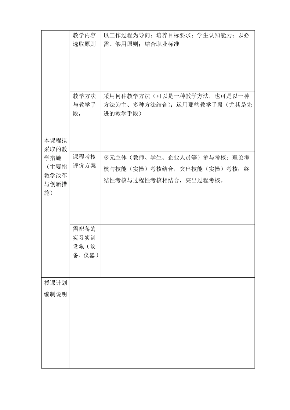 2016年学期授课计划模板_第3页