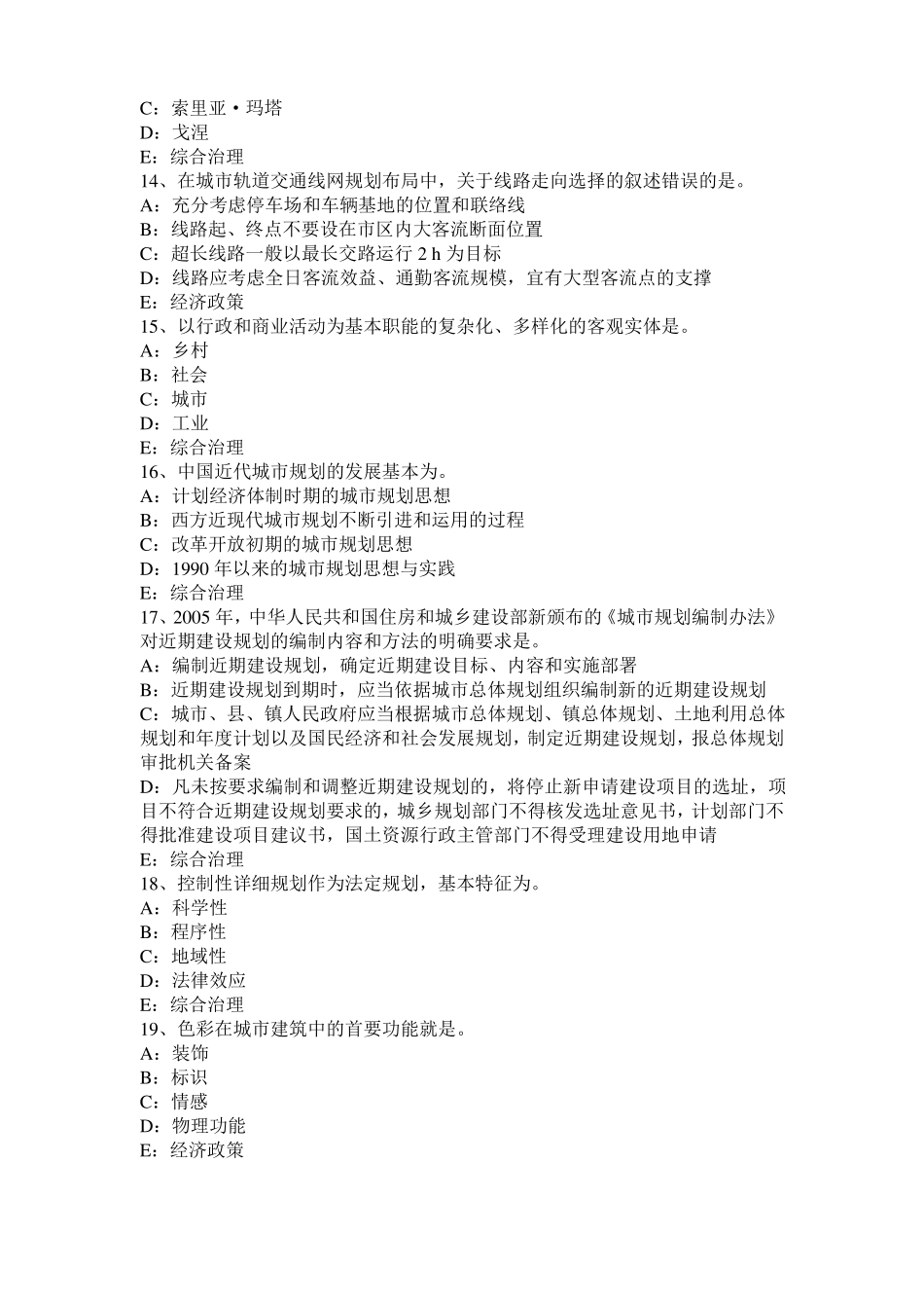 2016年江苏城规划师：制约因素考试试卷_第3页