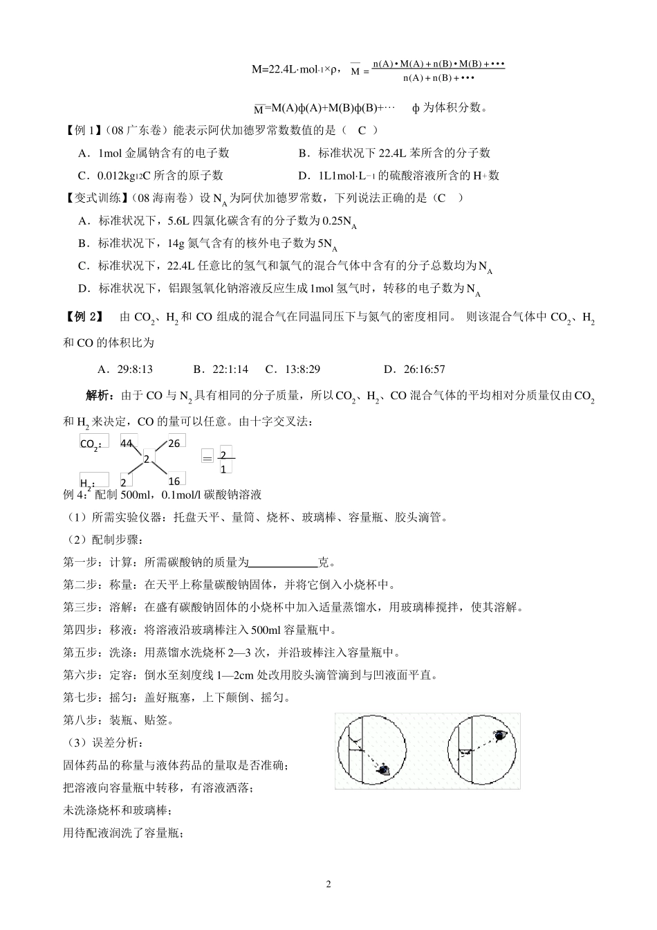 2016年高考化学物质的量及计算专题整理_第2页