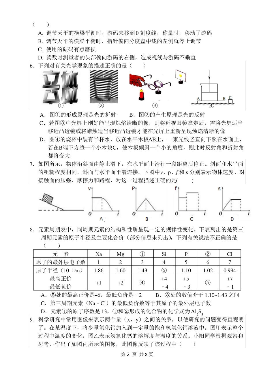 2016建兰杯科学试题竞赛试卷_第2页