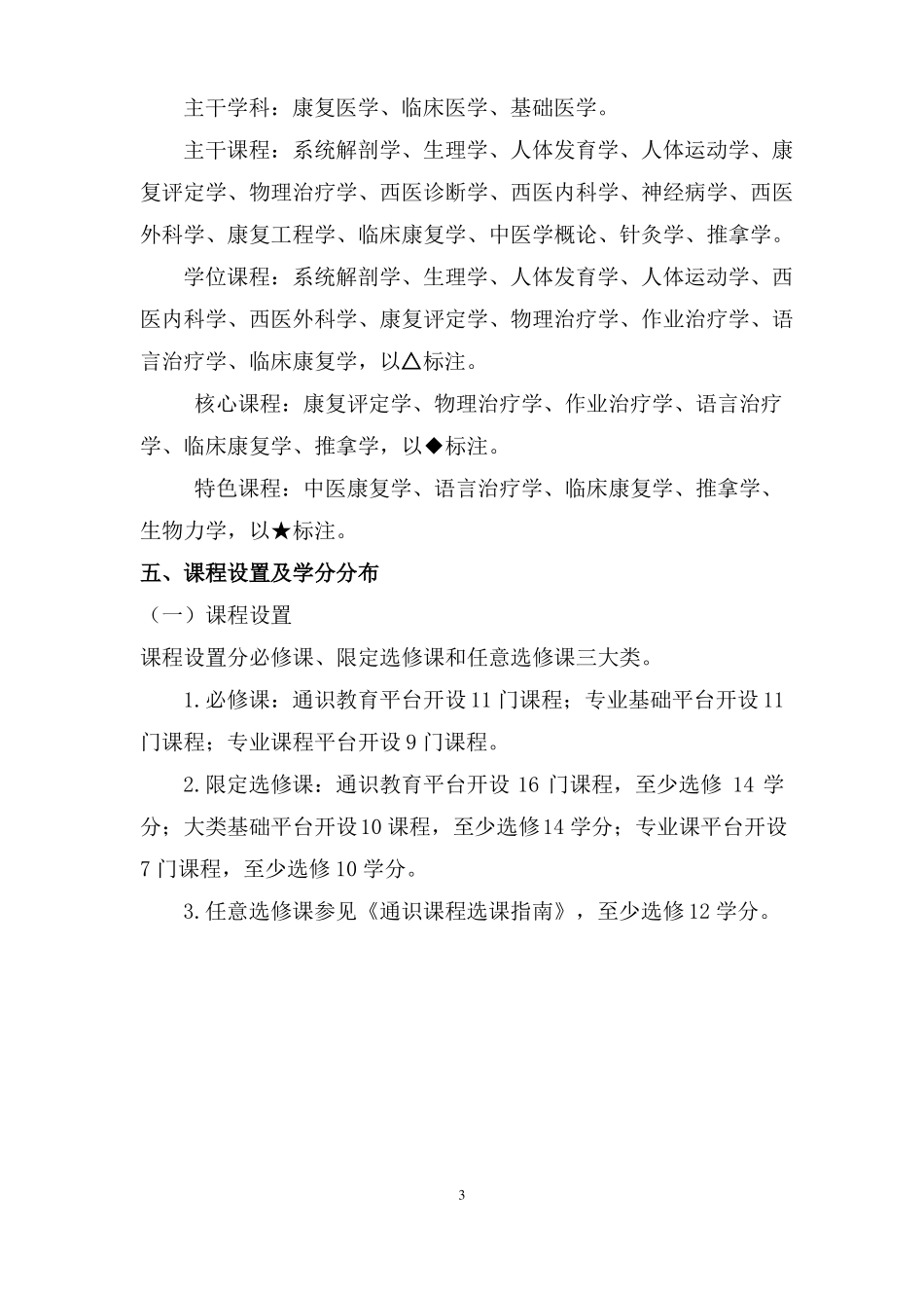 2016本科专业人才培养方案终稿康复治疗学_第3页