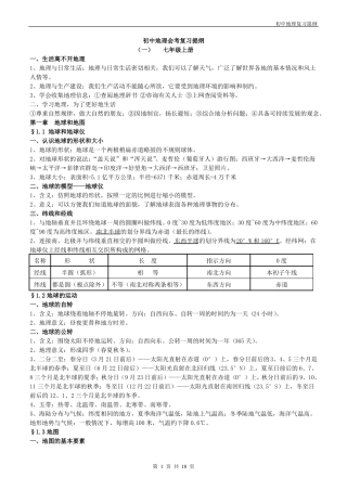2017中考地理大纲强力推荐!!