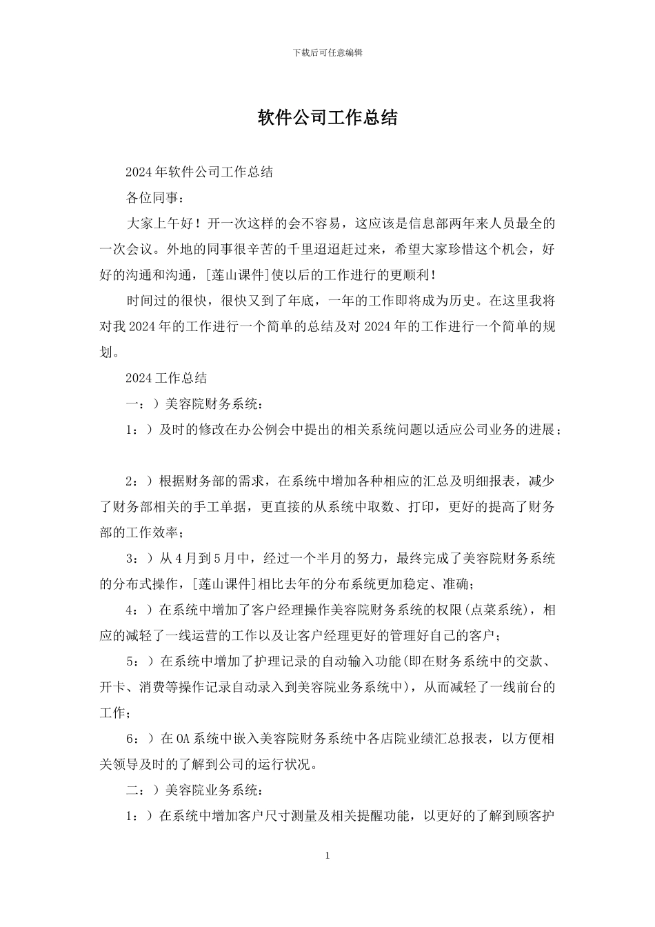 软件公司工作总结_第1页