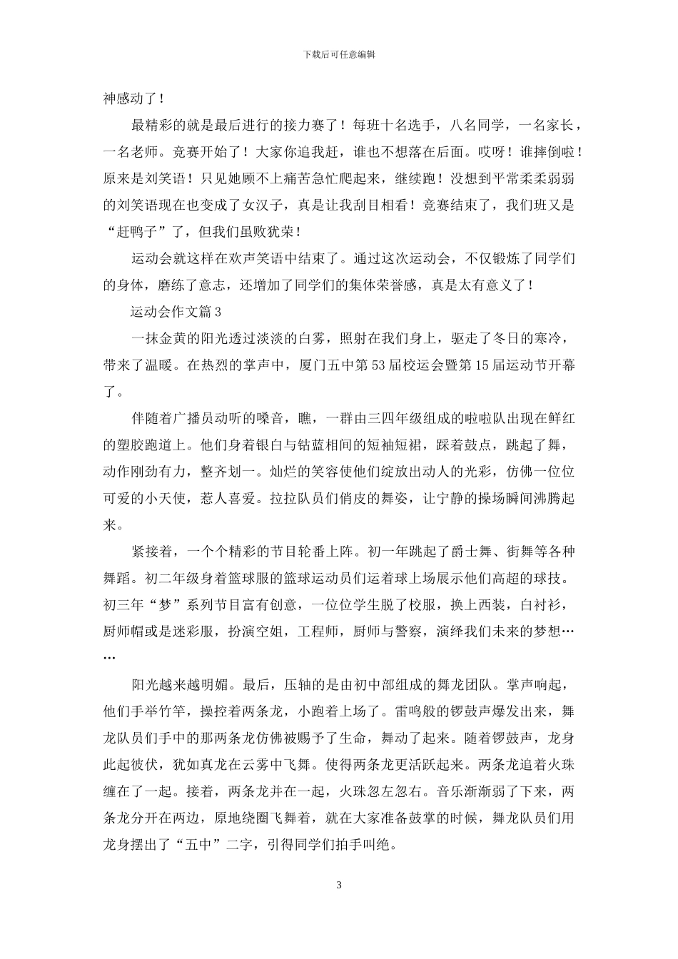 运动会作文汇总7篇_第3页