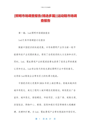 运动鞋市场调查报告