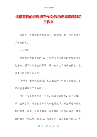这里有我的世界初三作文