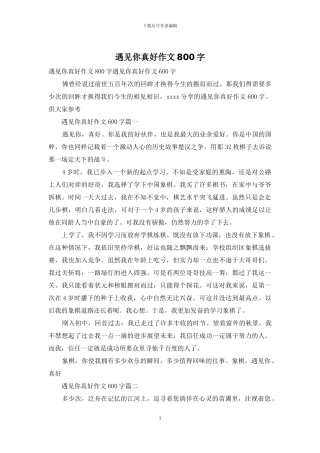 遇见你真好作文800字