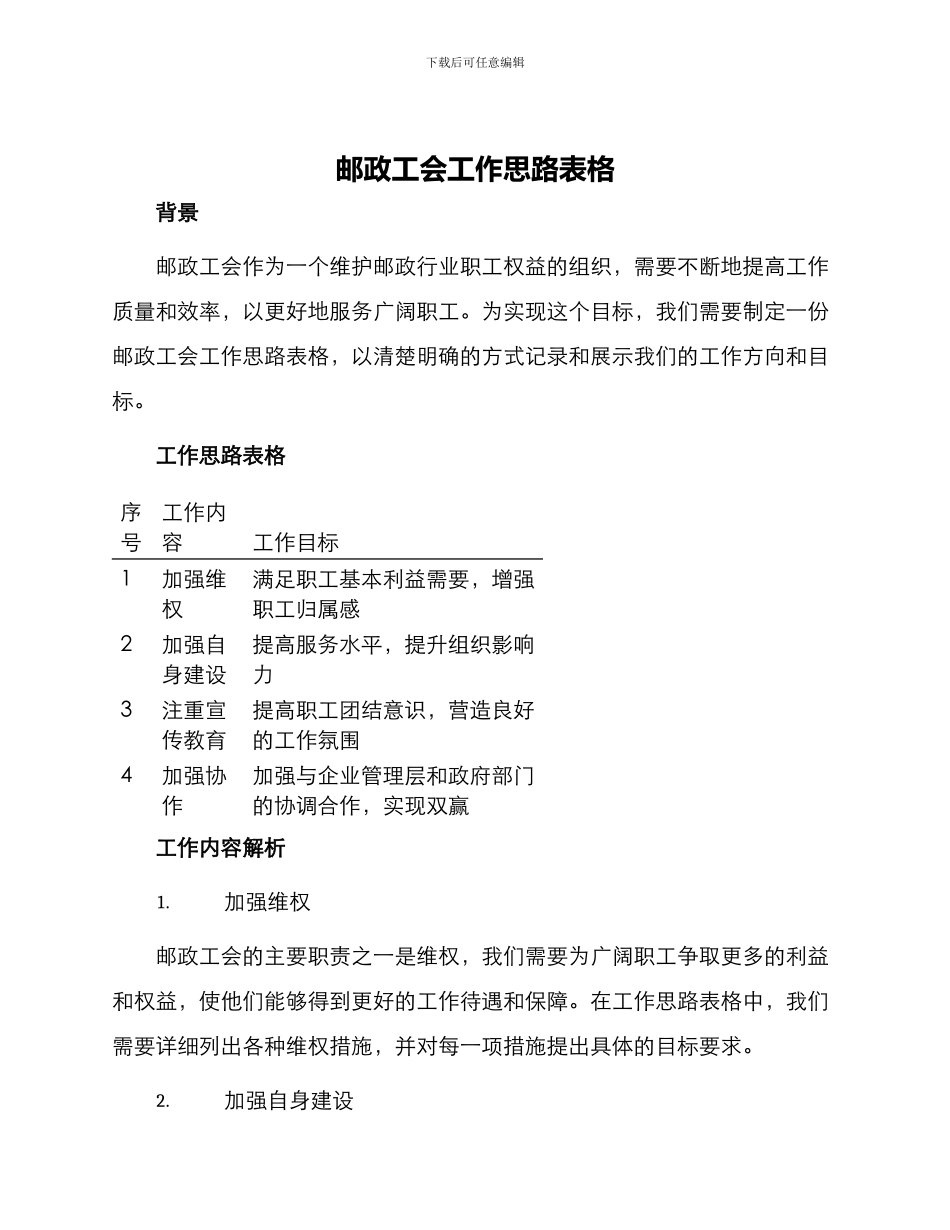 邮政工会工作思路表格_第1页