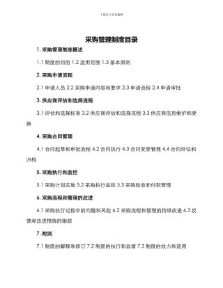 采购管理制度目录