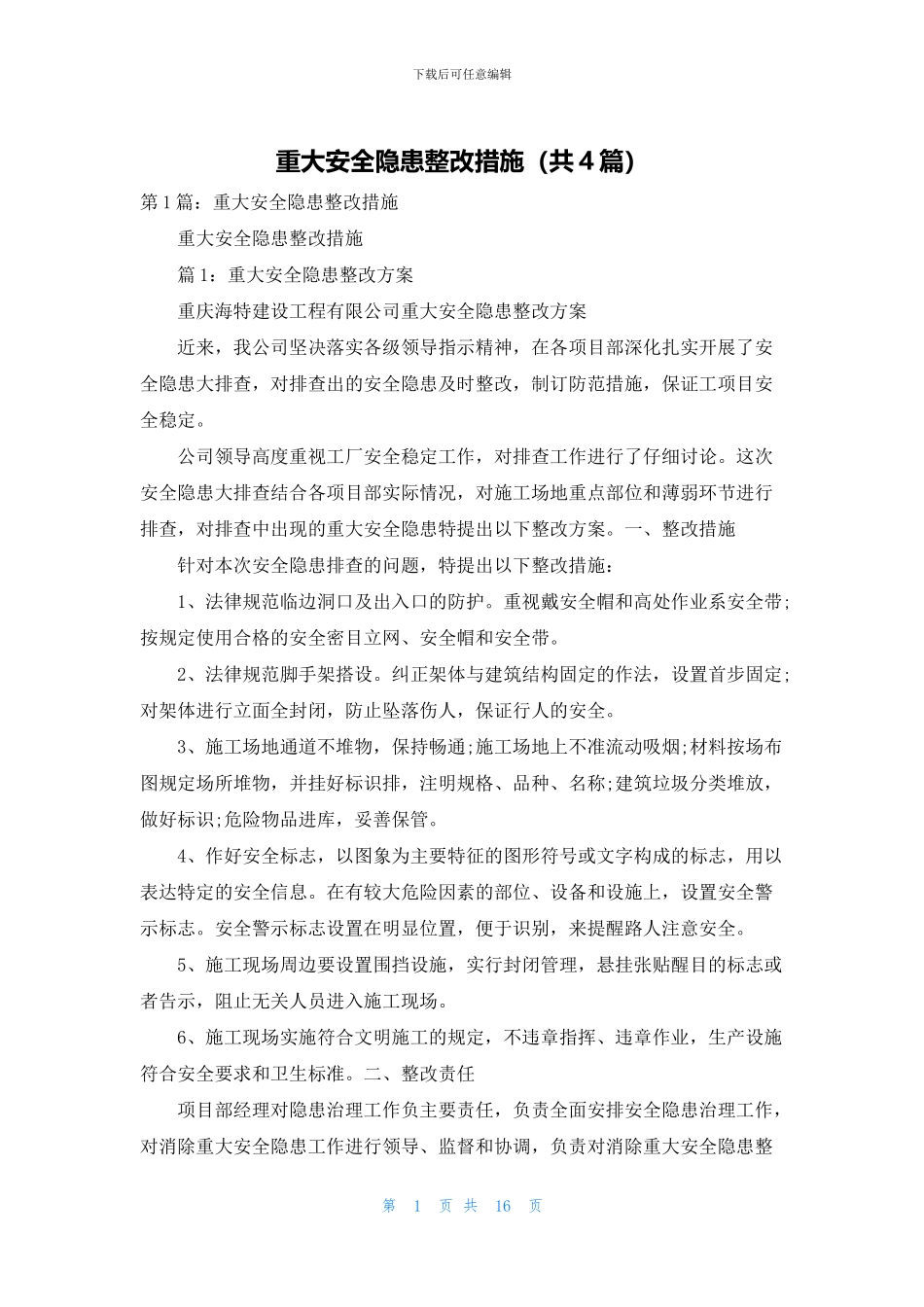 重大安全隐患整改措施_第1页