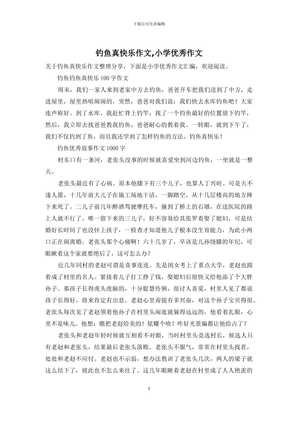 钓鱼真开心作文_第1页