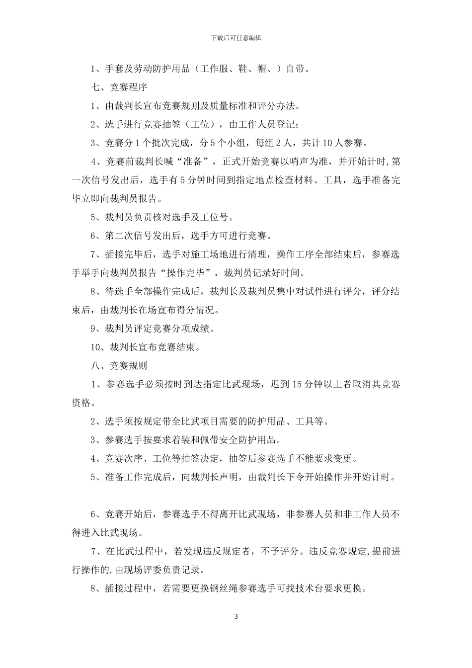 钢丝绳插接绳头技术比武方案_第3页