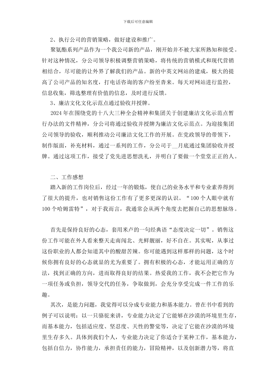 销售年终总结与计划word五篇_第2页