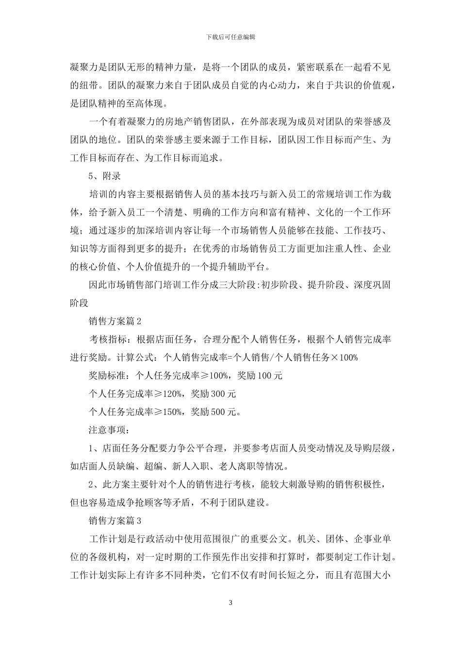 销售方案范文合集九篇_第3页