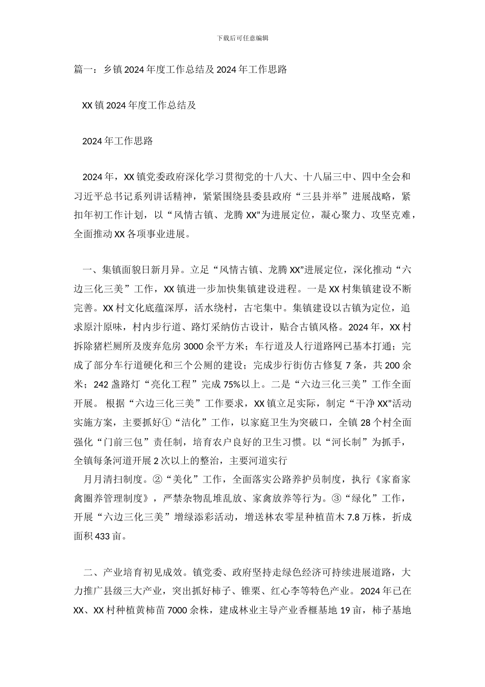 镇2024年工作总结暨2024年工作思路_第2页
