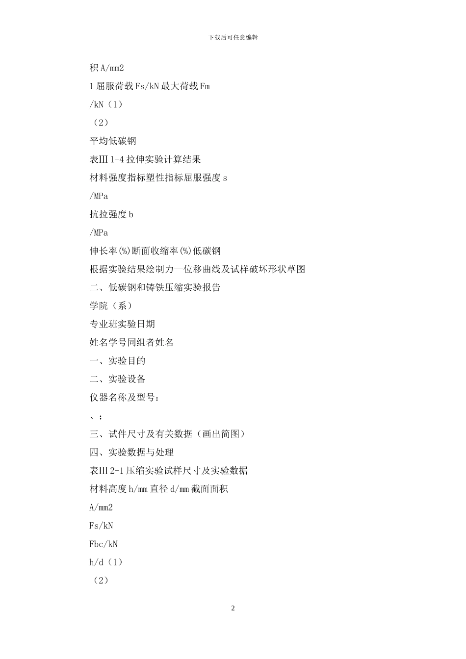 附录Ⅲ实验报告参考格式_第2页