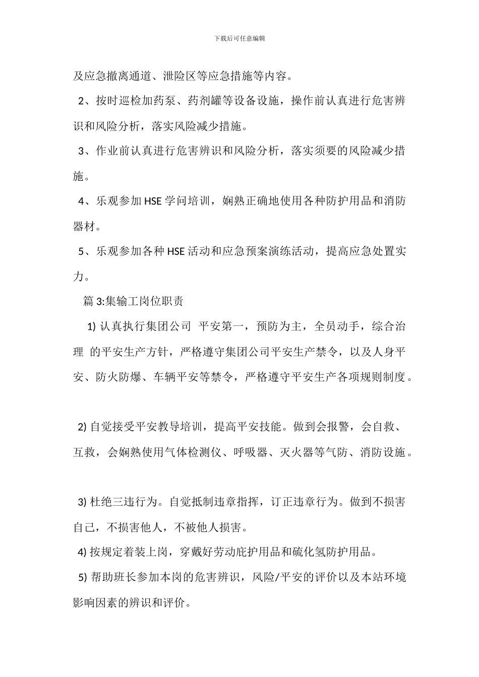 集输站计量岗HSE岗位职责_第2页