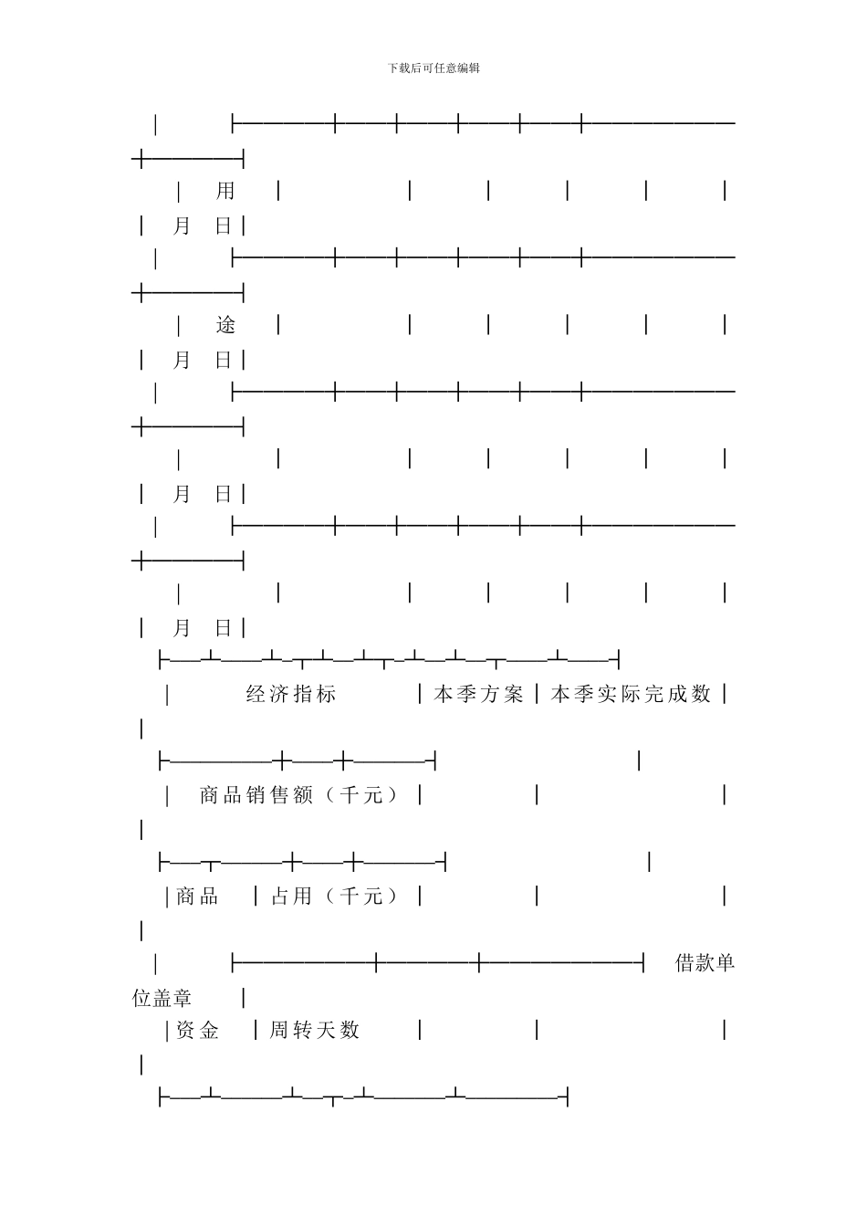 零售商业借款申请书代借据_第3页