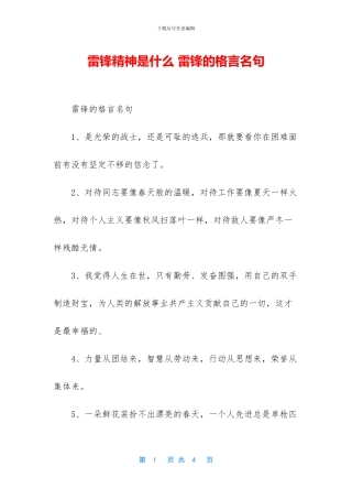 雷锋精神是什么