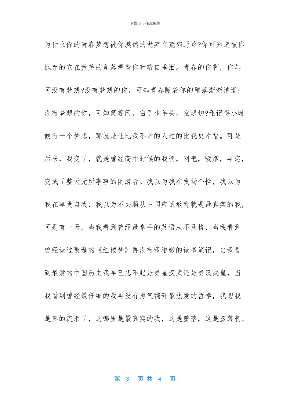 青春的梦想作文_第3页