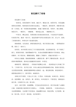 青花撑开了雨巷