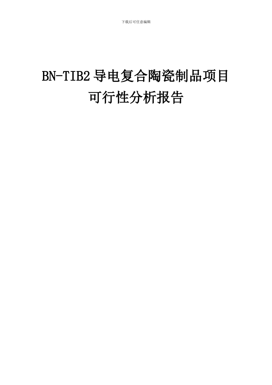 2024年BN-TIB2导电复合陶瓷制品项目可行性分析报告_第1页