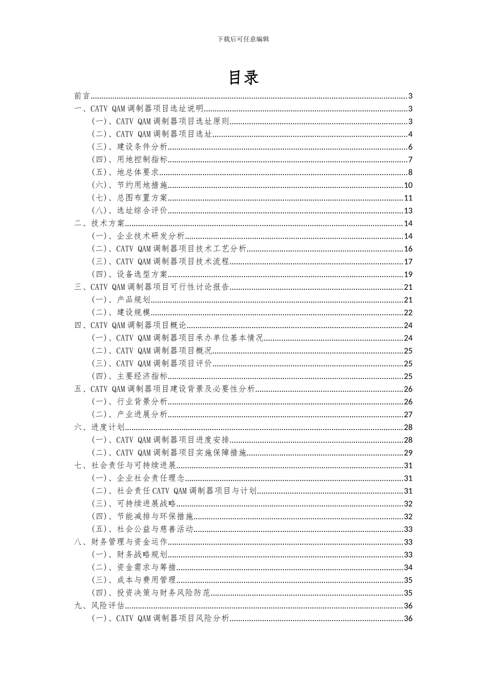 2024年CATVQAM调制器项目投资分析及可行性报告_第2页