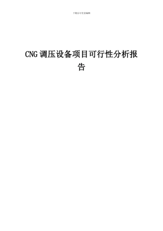 2024年CNG调压设备项目可行性分析报告