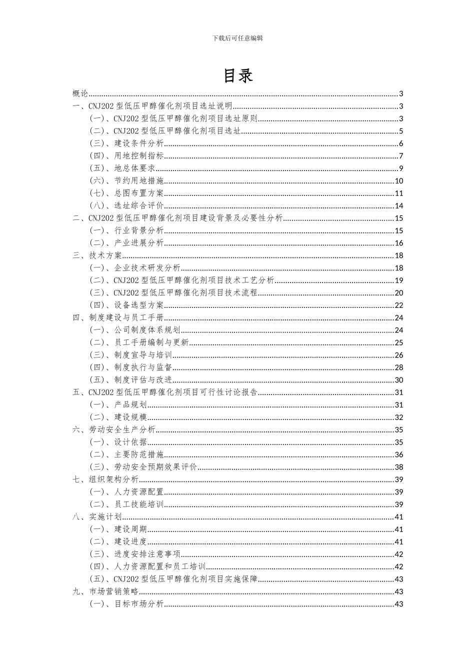 2024年CNJ202型低压甲醇催化剂项目可行性分析报告_第2页