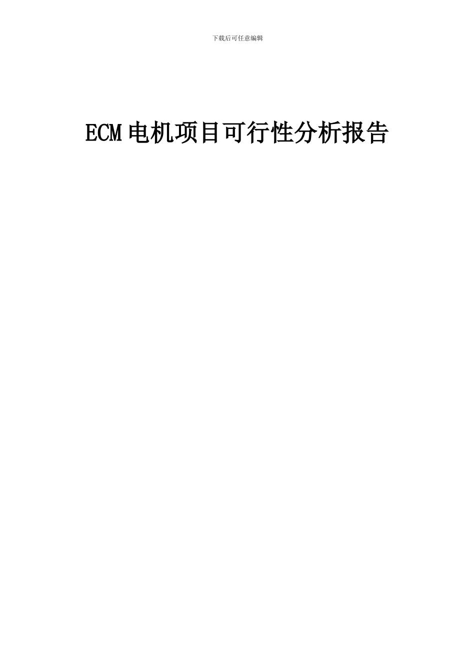 2024年ECM电机项目可行性分析报告_第1页