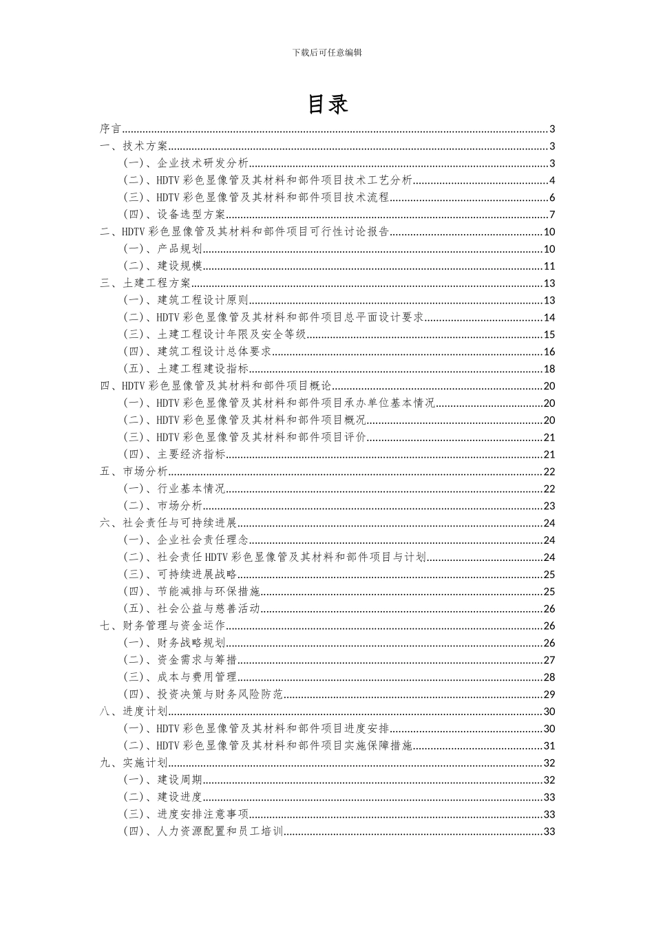 2024年HDTV彩色显像管及其材料和部件项目可行性分析报告_第2页