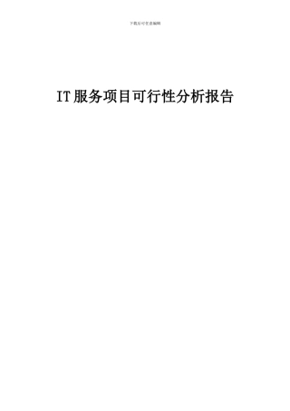 2024年IT服务项目可行性分析报告
