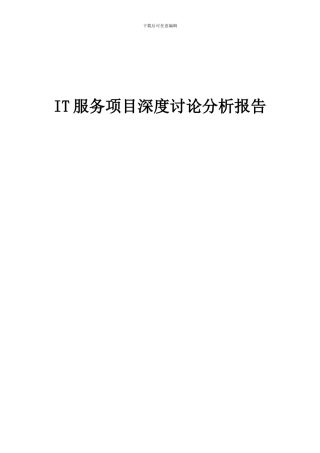 2024年IT服务项目深度研究分析报告