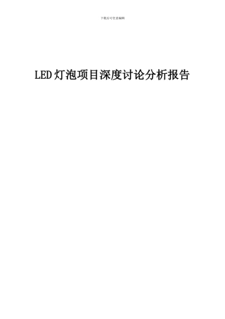 2024年LED灯泡项目深度研究分析报告