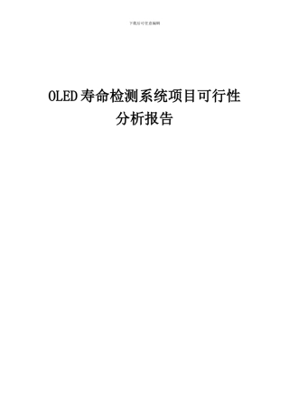 2024年OLED寿命检测系统项目可行性分析报告