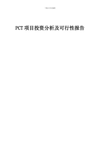 2024年PCT项目投资分析及可行性报告