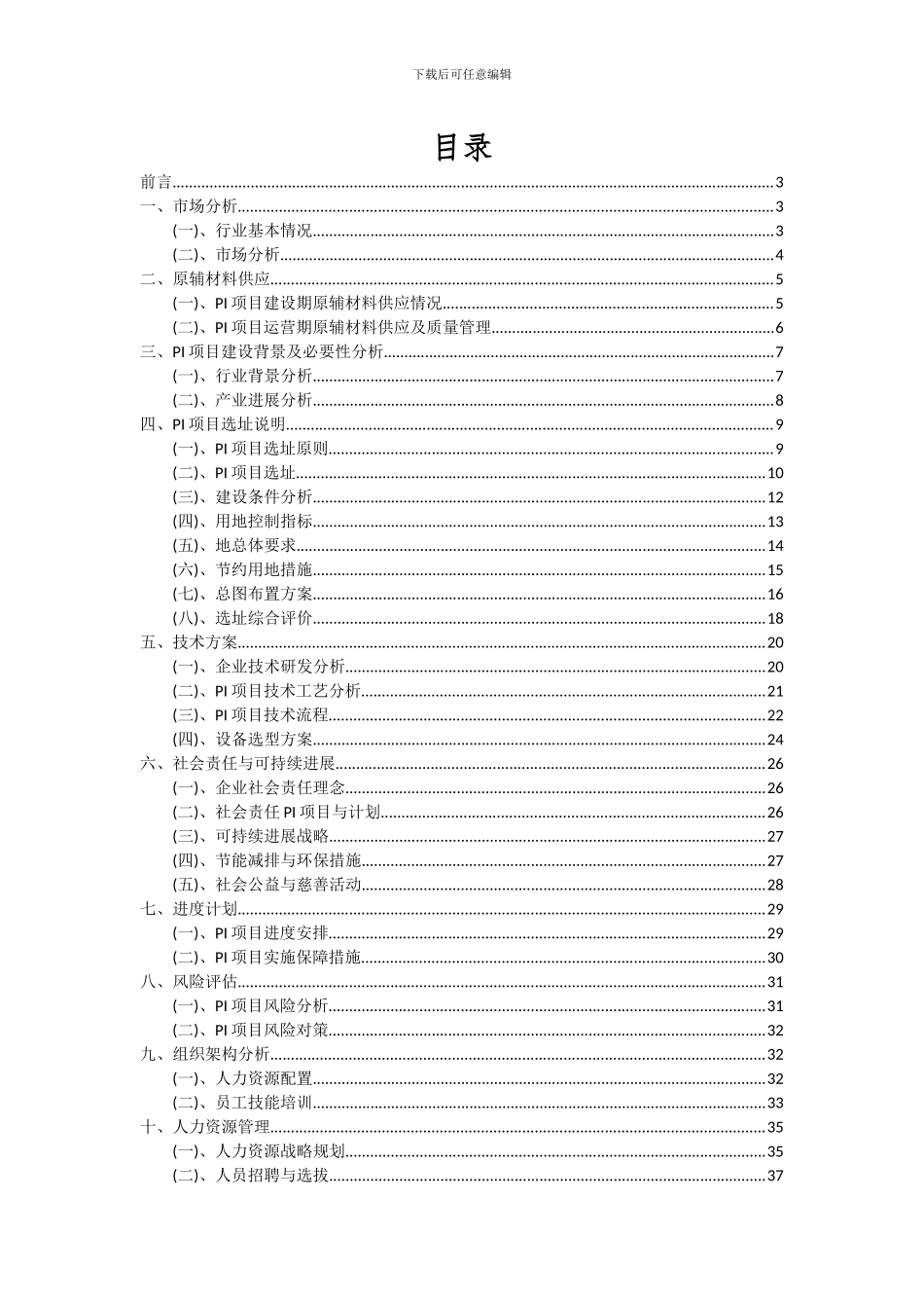 2024年PI项目投资分析及可行性报告_第2页