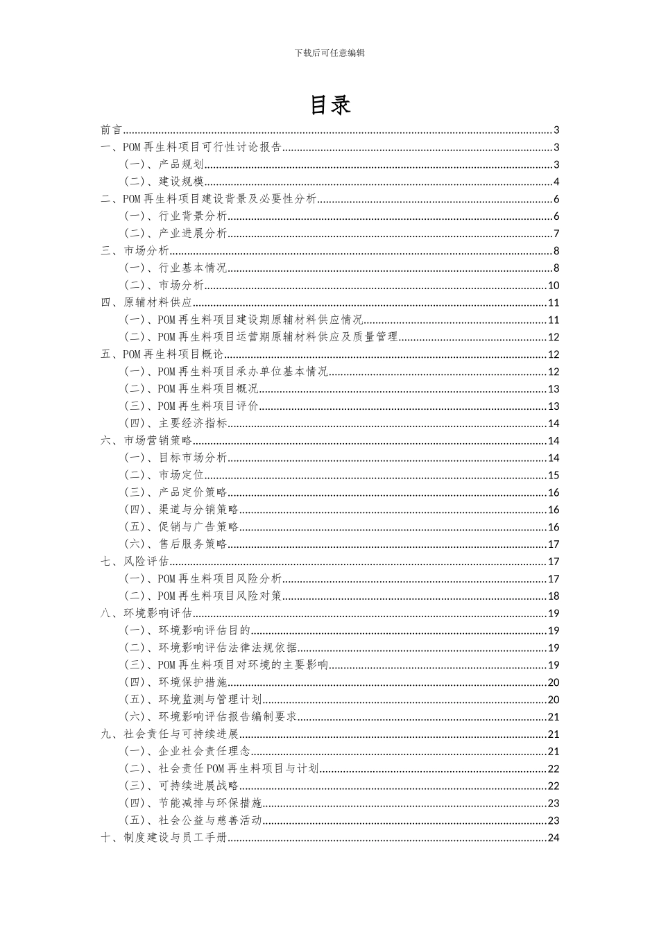 2024年POM再生料项目投资分析及可行性报告_第2页