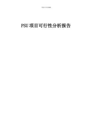 2024年PSU项目可行性分析报告