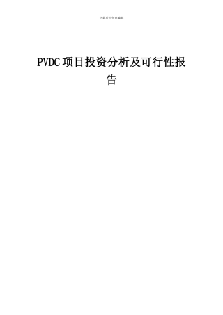 2024年PVDC项目投资分析及可行性报告