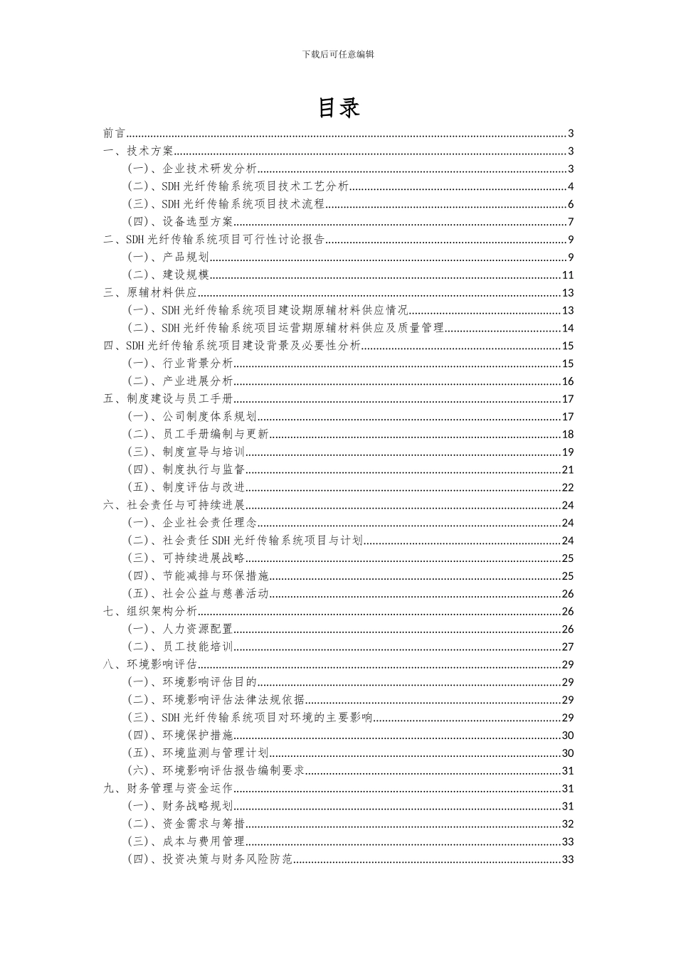 2024年SDH光纤传输系统项目投资分析及可行性报告_第2页